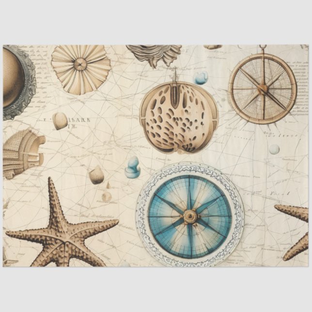 Papel De Seda Un diseño de serie náutica chic de Shabby 5 (Anverso)