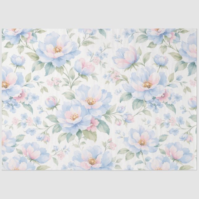 Papel De Seda Un Diseño Floral Elástico #1 (Anverso)