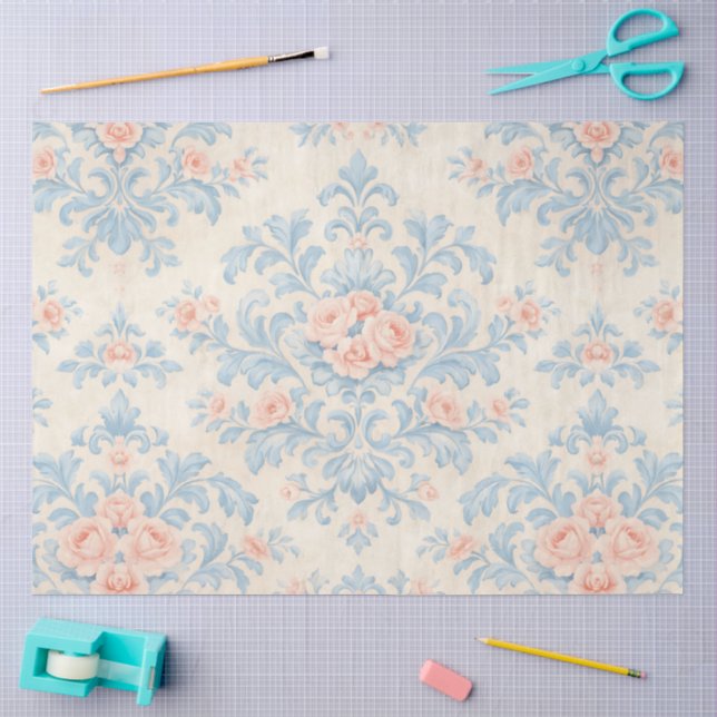 Papel De Seda Un diseño floral primaveral #8 (Artesanía)