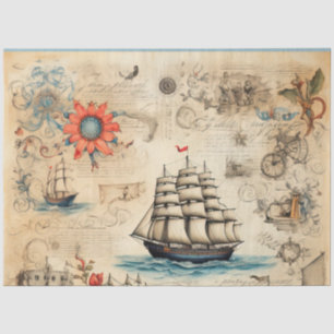 Papel De Seda Un diseño náutico desordenado serie 1