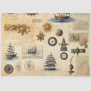 Papel De Seda Un diseño náutico desordenado serie 6