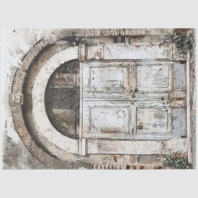 Papel De Seda Un diseño rústico de la serie de puertas italianas (Anverso)