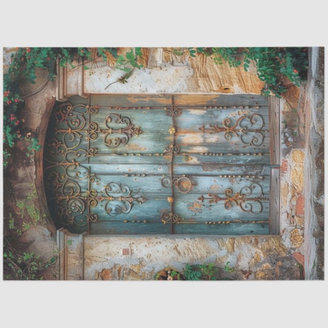 Papel De Seda Un diseño rústico de la serie de puertas italianas (Anverso)