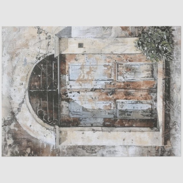 Papel De Seda Un diseño rústico de la serie de puertas italianas (Anverso)