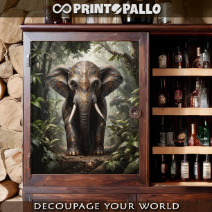 Papel De Seda Un elefante sagrado con vestiduras doradas en la j