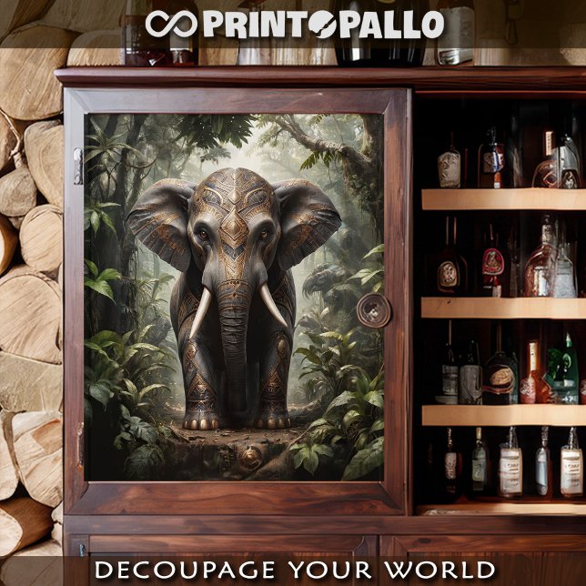 Papel De Seda Un elefante sagrado con vestiduras doradas en la j (Subido por el creador)