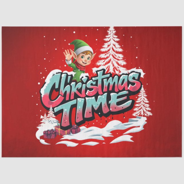 Papel De Seda Un elfo personalizado alegre (Anverso)