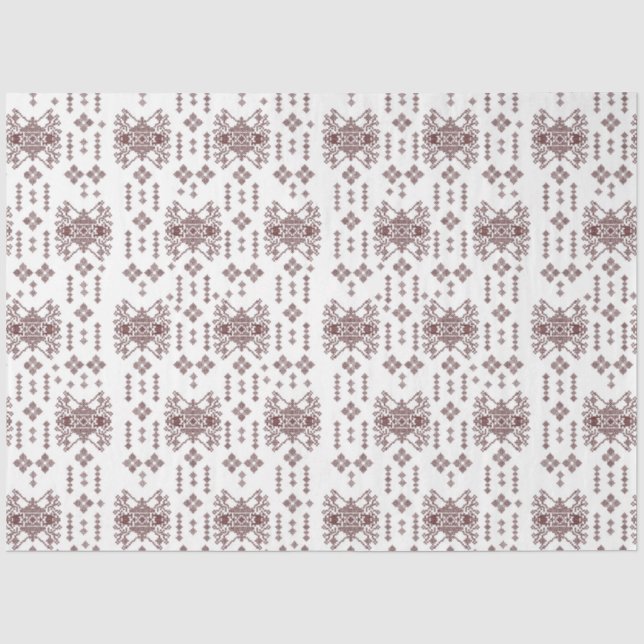 Papel De Seda un fondo blanco con un patrón rojo (Anverso)