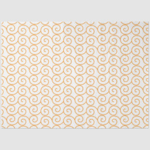 Papel De Seda un fondo blanco y naranja con remolinos