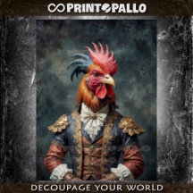 Un gallo victoriano noble con vestido elegante