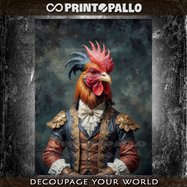 Papel De Seda Un gallo victoriano noble con vestido elegante