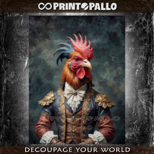 Papel De Seda Un gallo victoriano noble con vestido elegante