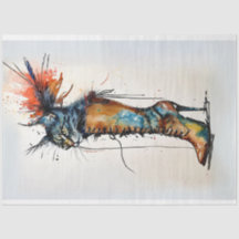 Un gato caprichoso en una página con colores vibra