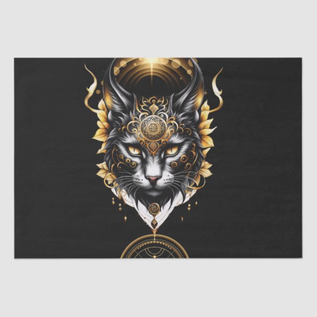 Papel De Seda Un gato negro maravilloso. (Anverso)