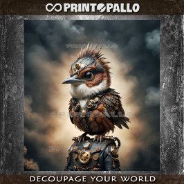 Papel De Seda Un gorrión steampunk intrépido - 