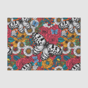 Papel De Seda Un jardín colorido