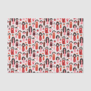 Papel De Seda Un kokeshi japonés ilustrado