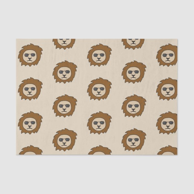 Papel De Seda Un León Genial con Gafas de Sol (Anverso)