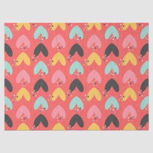 Papel De Seda Un lindo y colorido patrón de corazones de San Val