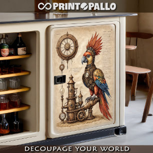 Papel De Seda Un loro inca steampunk en pergamino