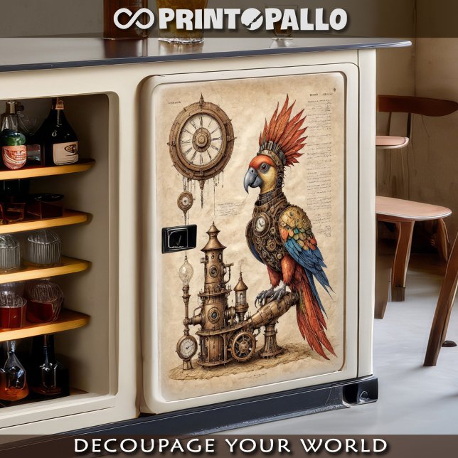 Papel De Seda Un loro inca steampunk en pergamino  (Subido por el creador)
