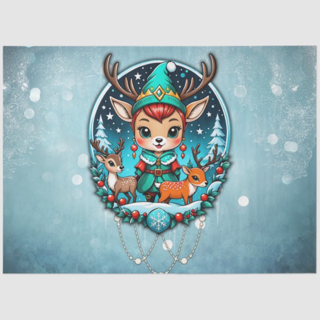 Papel De Seda Un mono reno al estilo personalizado (Anverso)