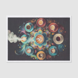 Papel De Seda Un montón de Latte, Mandala de café colorido