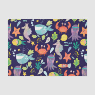 Papel De Seda Un mundo marino divertido