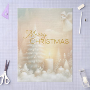 Papel De Seda Un paisaje invernal fantástico de ángel de Navidad