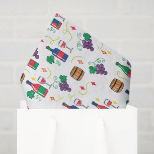 Papel De Seda Un patrón colorido con tema de vino