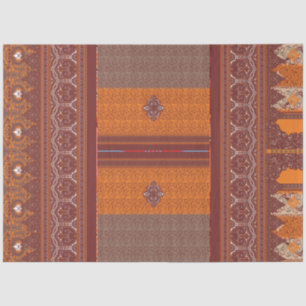 Papel De Seda un patrón cruzado en naranja y marrón