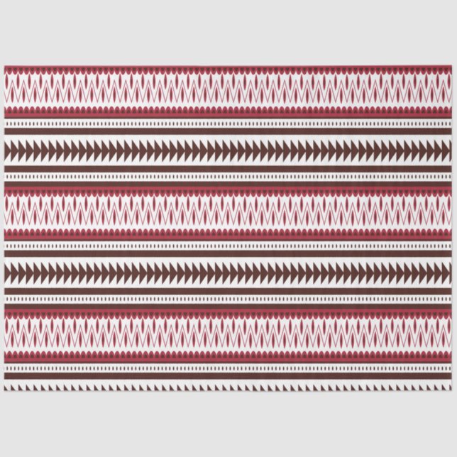 Papel De Seda un patrón rayado rojo y blanco (Anverso)