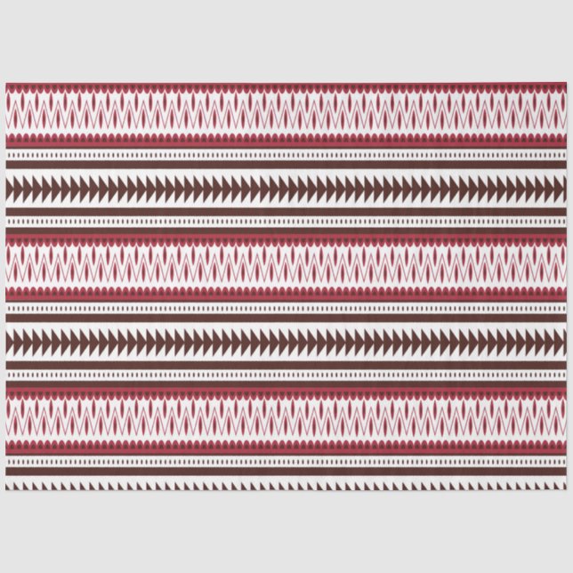 Papel De Seda un patrón rayado rojo y blanco (Anverso)