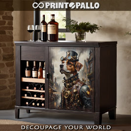 Papel De Seda Un perro beagle steampunk en la ciudad victoriana 