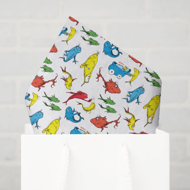 Papel De Seda Un Pescado Dos Peces - Primer Cumpleaños (Bolsa de regalo)