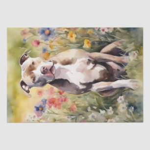 Papel De Seda Un Pitbull en un desmoronamiento de la pradera