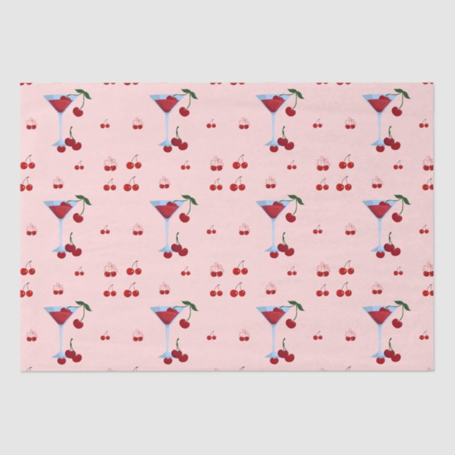 Papel De Seda Un Poco Más Viejo Cumpleaños Cherrytini (Anverso)