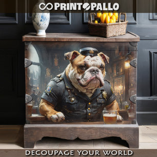 Papel De Seda Un policía bulldog inglés en un pub de Chicago de