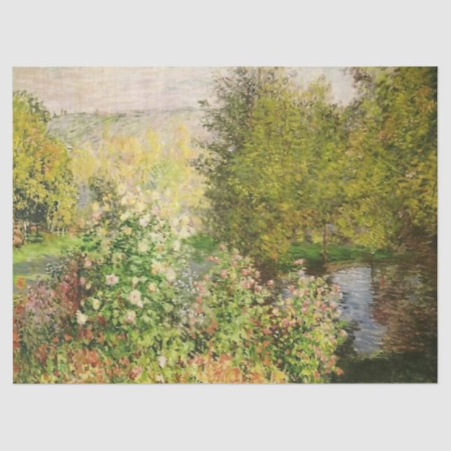 Papel De Seda Un rincón del jardín en Montgeron, Claude Monet (Anverso)