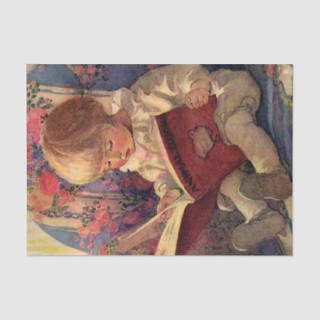 Papel De Seda “Un rincón tranquilo” de Jessie Willcox Smith (Anverso)
