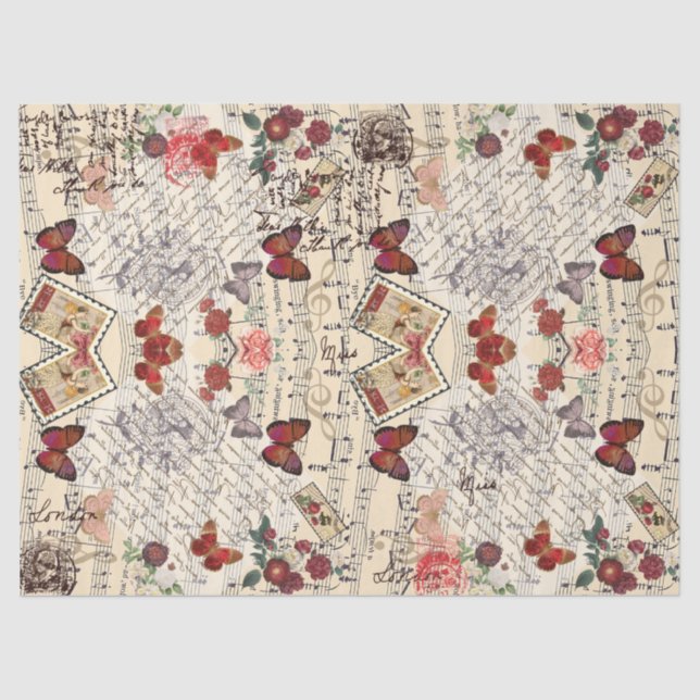 Papel De Seda Un sueño de mariposa roja (Anverso)