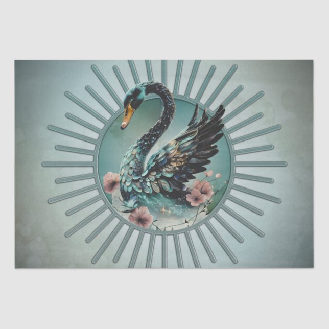 Papel De Seda Un toque de fantasía y elegancia, el cisne del sue (Anverso)