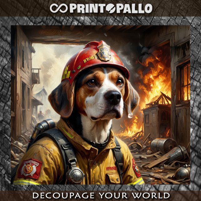 Papel De Seda Un valiente perro Beagle actúa como bombero - (Subido por el creador)