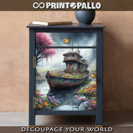 Papel De Seda Un viejo bote de pesca abandonado en un pantano fl