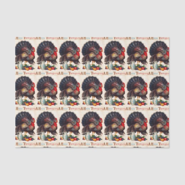 Papel De Seda Una acción de gracias feliz Turquía (Anverso)