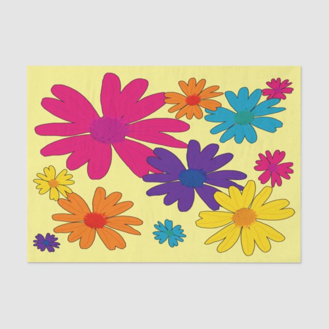 Papel De Seda Una cama de flores de margarita (Anverso)