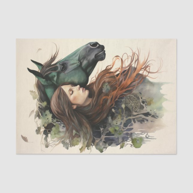 Papel De Seda Una Chica y su caballo (Anverso)