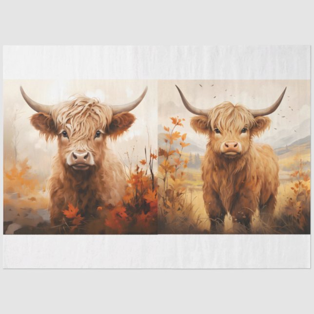 Papel De Seda Una Colección de Diseños de Vaca de las Tierras Al (Anverso)