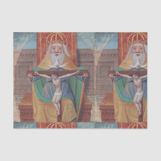 Papel De Seda Una Dios santa Trinidad en gloria (Anverso)