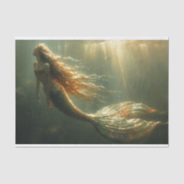 Papel De Seda Una encantadora sirena dorada